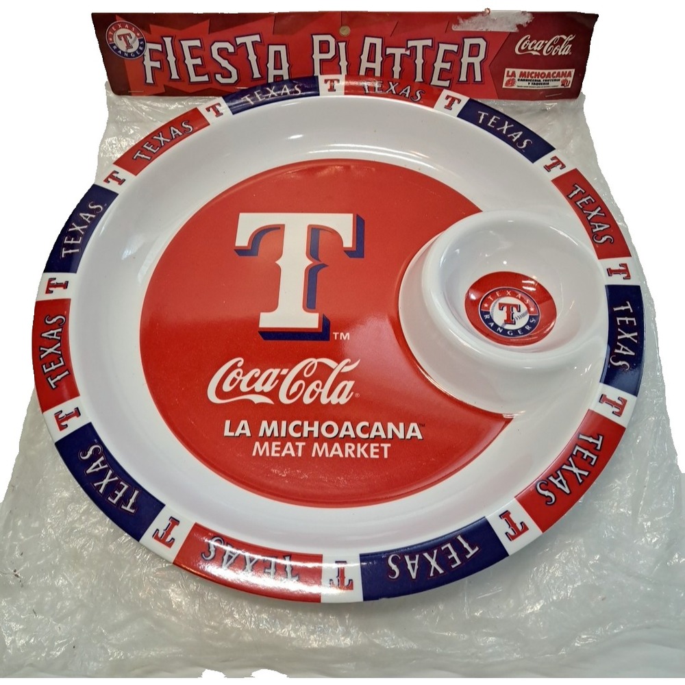 Texas Rangers Baseball Fiesta‎ 14" Serving Platter Tray Coca-Cola La Michoacana